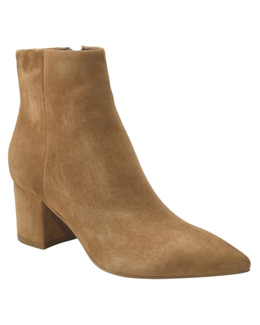 Marc Fisher Brown Jarli Block Heel Dress Booties