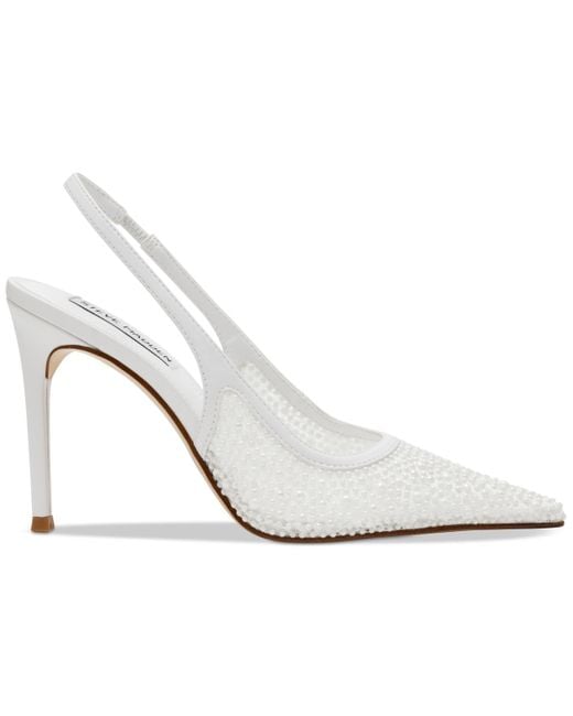 Steve Madden White Reyes Slingback Stiletto Pumps