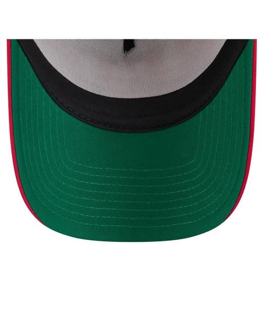 KTZ Pink White/red Cincinnati Reds Distressed 9forty A-frame Adjustable Trucker Hat for men