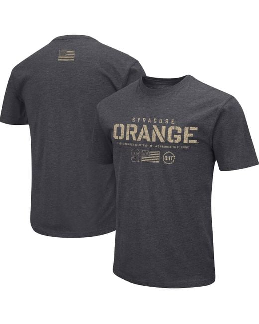 Colosseum Athletics Black Distressed Syracuse Orange Big And Tall Oht Military-inspired Appreciation Playbook T-shirt for men
