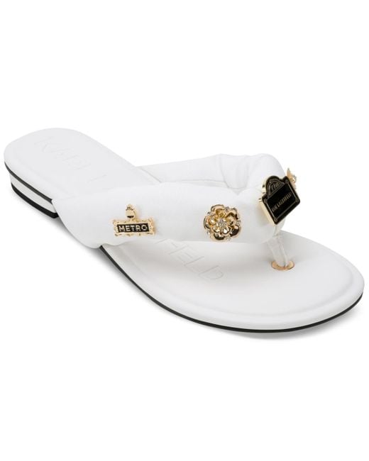 Karl Lagerfeld White Paris Everyday Cushioned Insole Ceejay Rue Pins-flat Slide Sandal