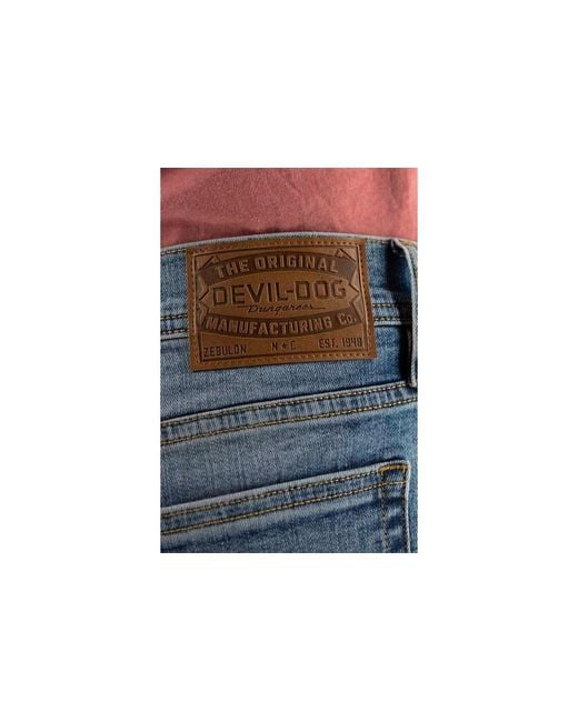 DEVIL-DOG Black Devil-dog Relaxed Straight Jean for men