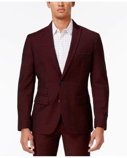 INC International Concepts Men's Slim-fit Burgundy Blazer in Purple for Men  | Lyst
