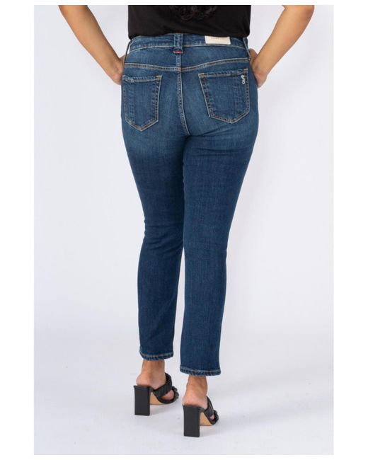 Slink Jeans Blue Plus Size High Rise Ankle Skinny Jeans