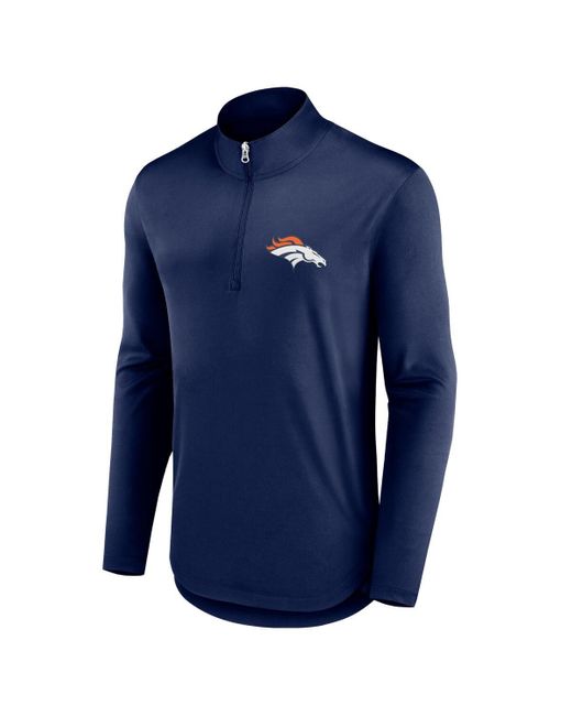 Fanatics Blue Denver Broncos Quarterback Quarter-zip Top for men