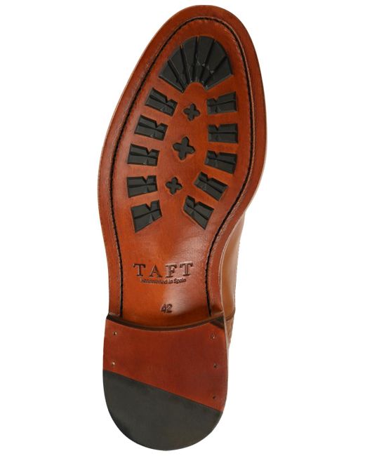 Taft Brown Paris Floral Embossed Leather Dress Boots for men