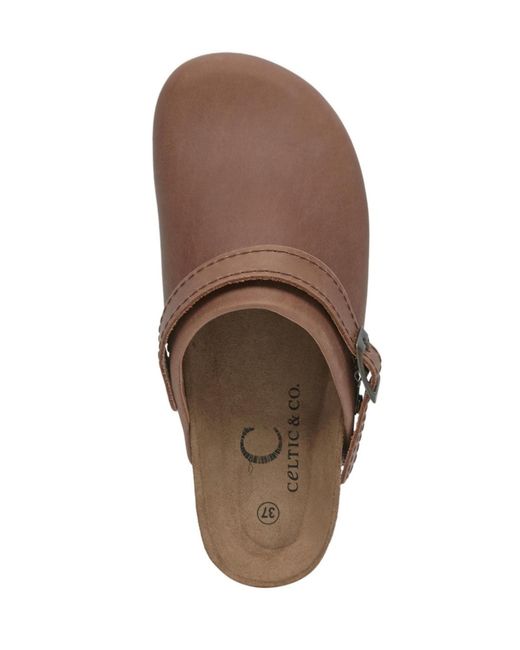 Celtic & Co. Brown Strap Detail Clog