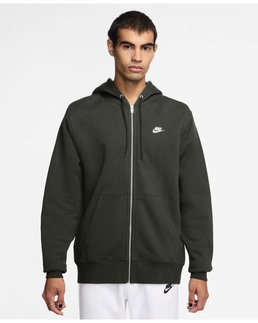Nike Green Full-zip Fleece Hoodie for men