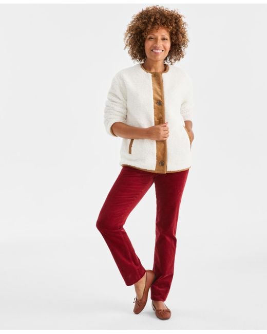 Style & Co. White Sherpa Jacket