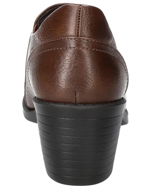 Easy Street Brown Lavelle Comfort Block-heel Slip-on Shooties