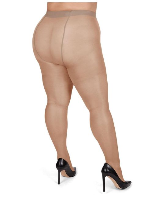 Memoi Natural Plus Size Curvy Silky Sheer Control Top Pantyhose Mm-2240