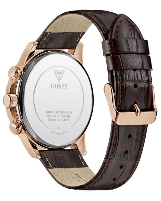 Guess Blue Multi-function Genuine Leather Watch for men