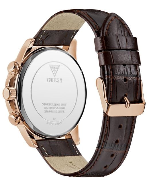Guess Blue Multi-function Genuine Leather Watch for men