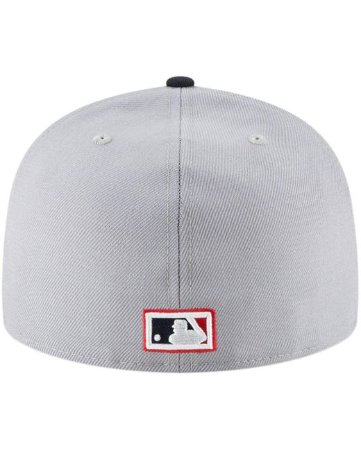 KTZ Gray Cleveland Guardians Cooperstown Collection Wool 59fifty Fitted Hat for men