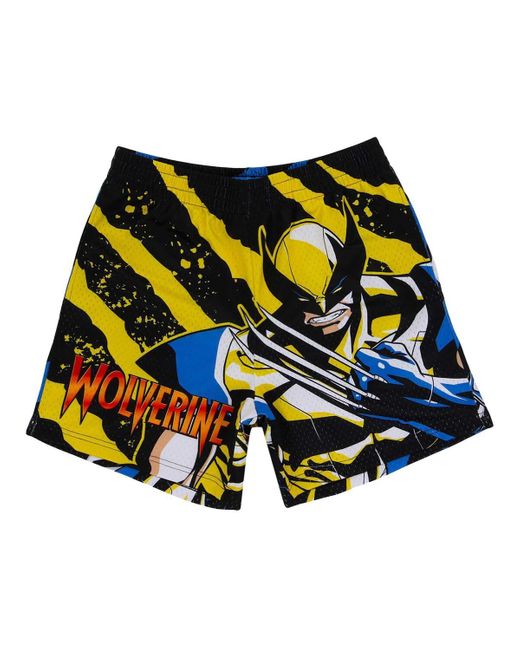 Lids Blue Wolverine Comic Big Print Mesh Shorts for men