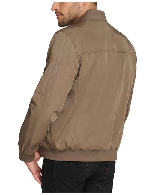 Calvin Klein Natural Solid-color Zipper Flight Jacket for men