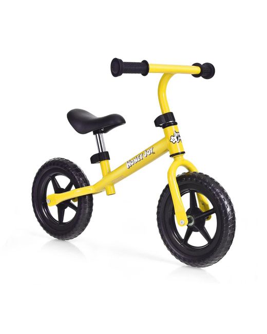 COSTWAY White Kids Balance Bike No Pedal Training Bicycle W/ Adjustable Handlebar & Seat