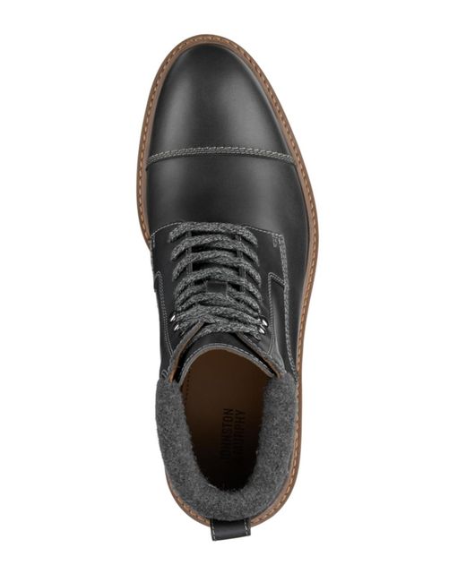 Johnston & Murphy Black Barrett Cap Toe Boots for men