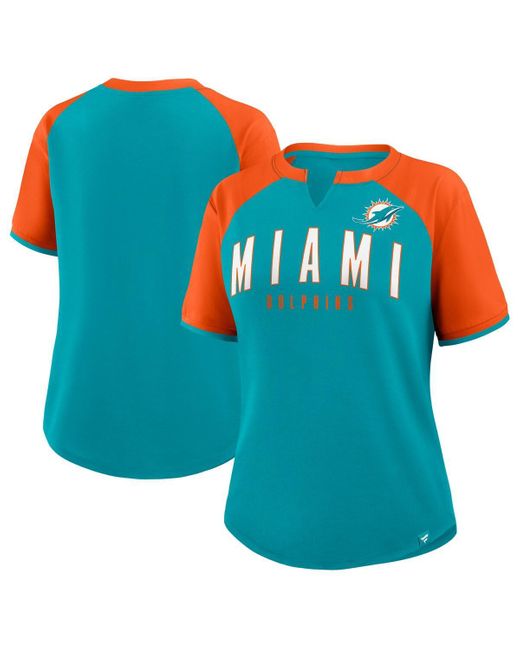 Fanatics Blue Aqua/orange Miami Dolphins Height Advantage T-shirt