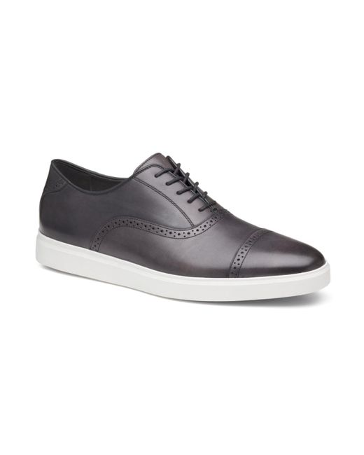 Johnston & Murphy Gray Brody Cap Toe Dress Casual Lace Up Sneakers for men