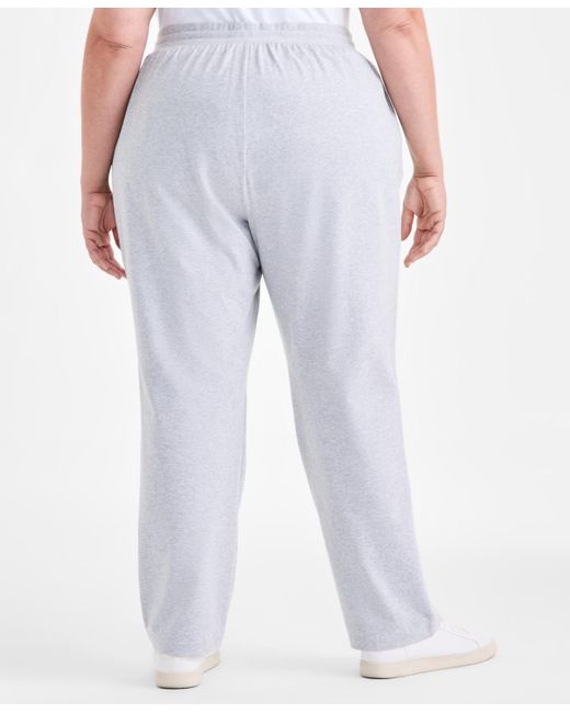 Style & Co. White Plus Size Knit Pull-on Pants