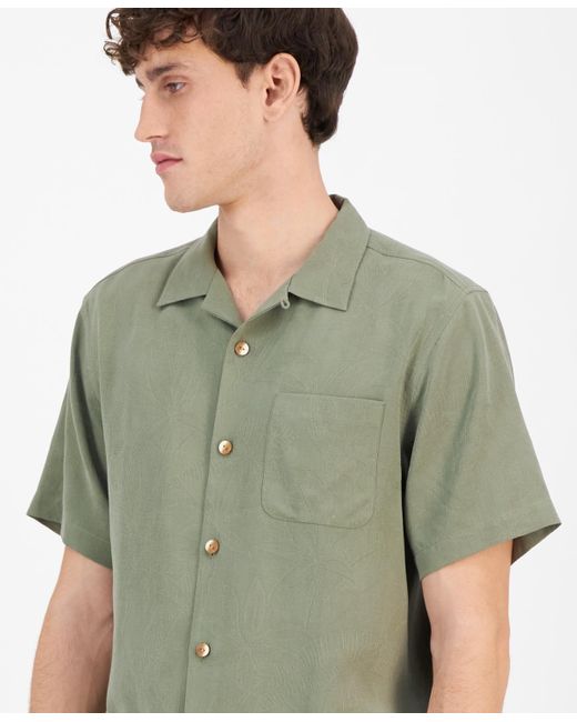 Tommy Bahama Green Al Fresco Tropics Silk Short-sleeve Shirt for men