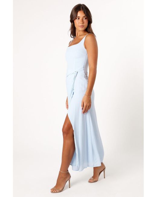Petal & Pup Blue Nadea Faux Wrap Maxi Dress