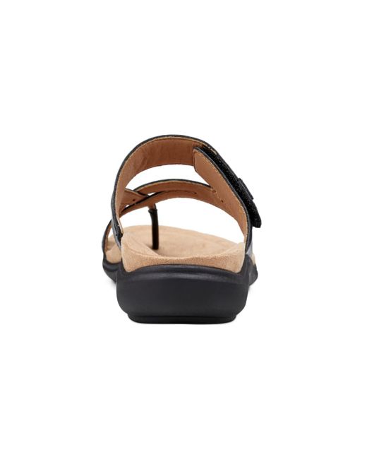 Easy Spirit Wilamena Open Toe Casual Flat Sandals in Brown | Lyst