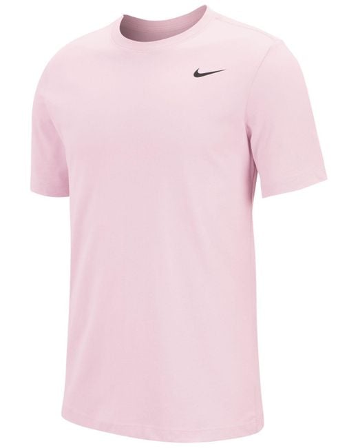 Nike Dry Tee Dri-fittm Cotton Crew Solid (pink Foam/pale Pink/black) T  Shirt for Men | Lyst
