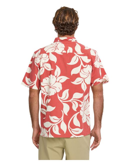 Quiksilver Red All Time Pareo Woven Shirt for men