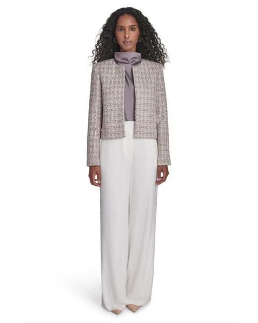 Calvin Klein Multicolor Tweed Open Front Jacket