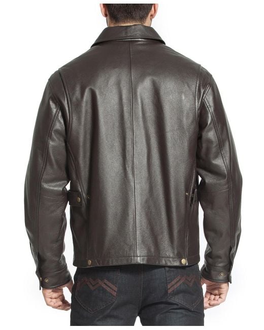 BGSD Gray Men Greg Open Bottom Zip Front Leather Jacket for men