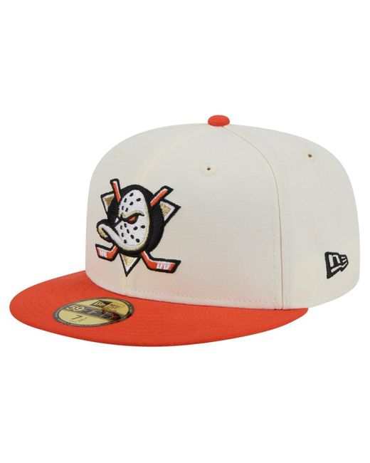 KTZ Gray Anaheim Ducks Chrome Two-toned 59fifty Fitted Hat for men