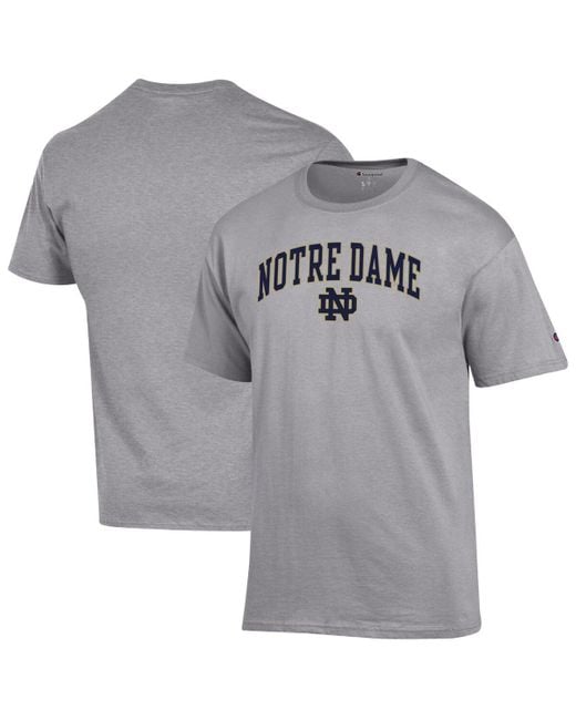 Champion Gray Notre Dame Fighting Irish Arch Over Logo T-shirt for men