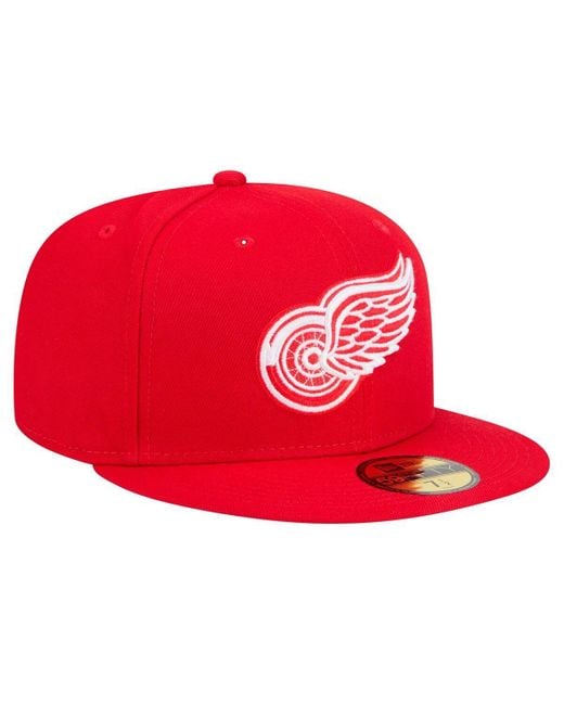 KTZ Red Detroit Wings Core 59fifty Fitted Hat for men