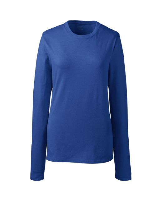 Lands' End Blue School Uniform Long Sleeve Essential T-shirt
