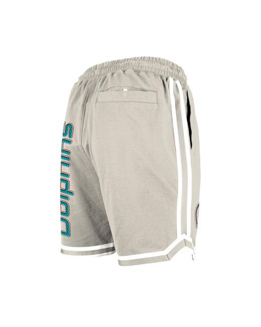 KTZ Gray Miami Dolphins Stone Multi Patch Shorts for men