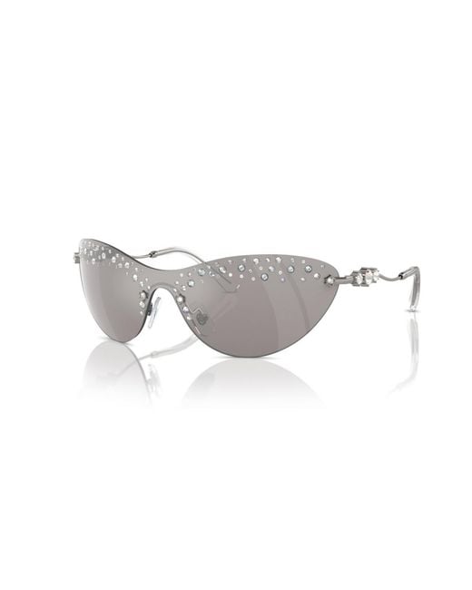 Swarovski White Geometric Crystal Embellished Sunglasses