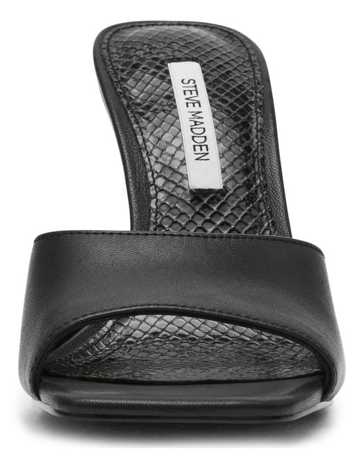 Steve Madden Black Sia Novelty Square-toe High-heel Dress Sandals