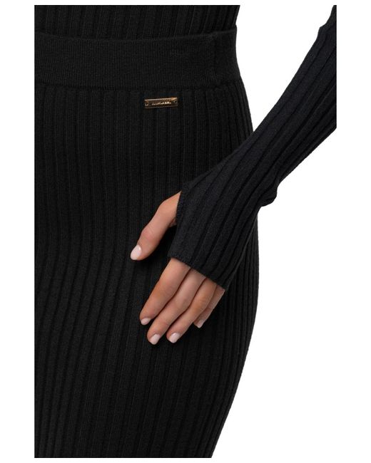 JLUXLABEL Black Overcast Ribbed Top