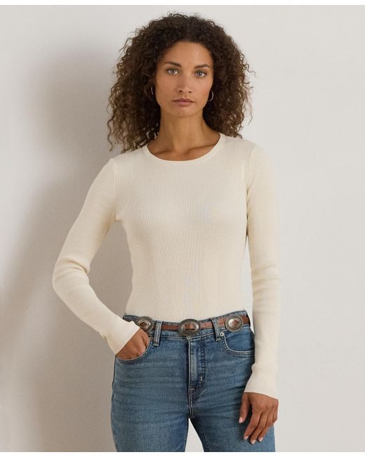 Ralph Lauren Natural Petite Crew Neck Sweater