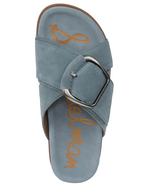 Sam Edelman Blue Darla Slide Flat Sandals