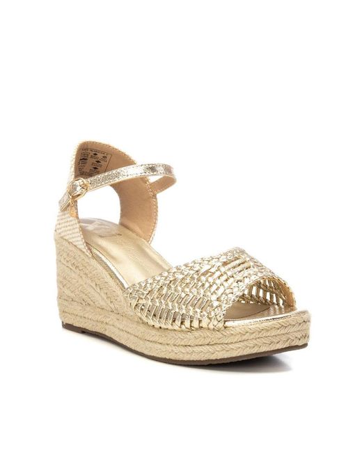 Xti Natural Raffia Wedge Sandals By
