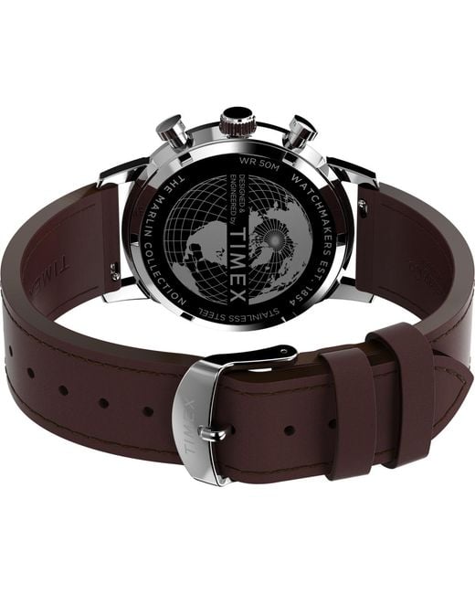 Timex Blue Chronograph Leather Watch for men
