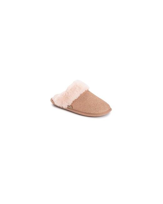 Muk Luks Black Angled Sparkle Scuff Slipper