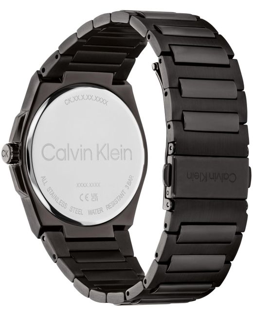 Calvin Klein Black Meta-minimal Stainless Steel Watch 41mm for men