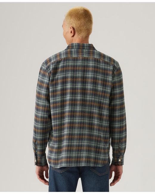 Levi's Gray Relaxed Fit Long Sleeve Button Front Worker Shirt for men