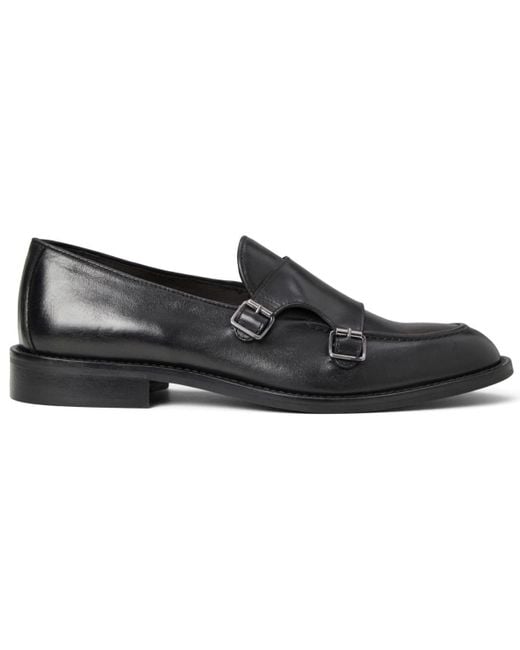 M by Bruno Magli Black Blake Double Monk Dress Shoe for men