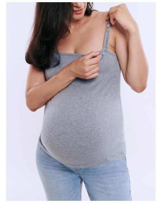 Motherhood Maternity Blue Maternity Clip Down Nursing Tank Top Cami