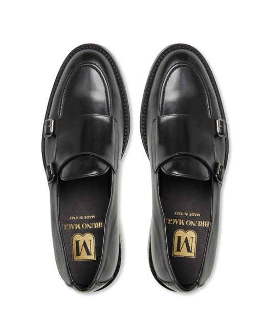 M by Bruno Magli Black Blake Double Monk Dress Shoe for men